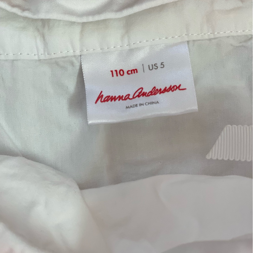Hanna Andersson white dress with silver stars size 110